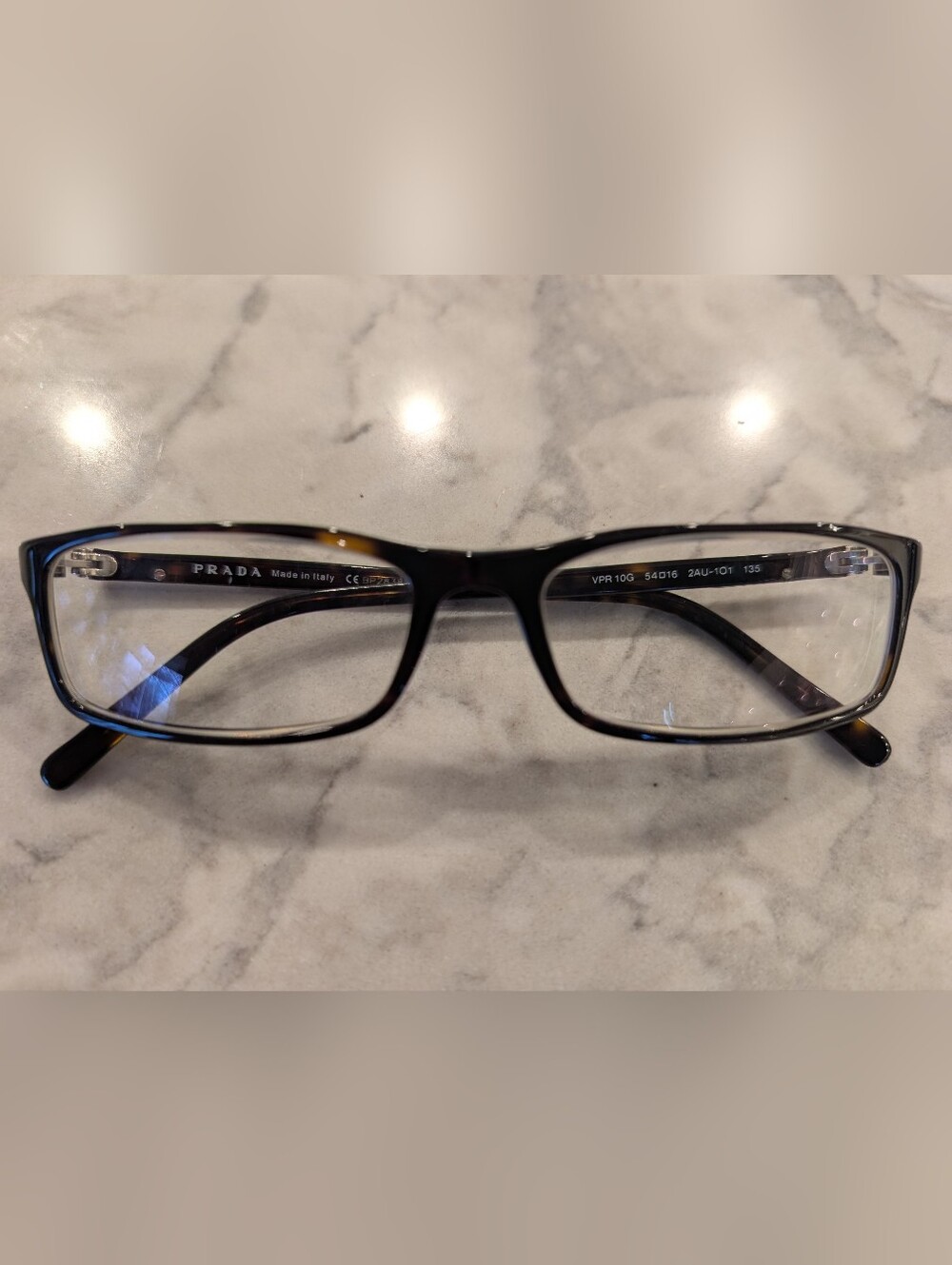 Prada VPR 10G Eyewear Glasses & Black Leather Case - Picture 4 of 9